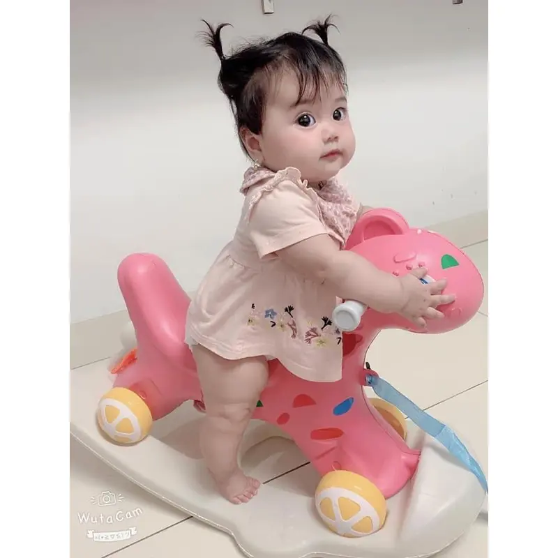 [FREESHIP] Ngựa bập bênh chòi chân 2in1 cho bé, có nhạc và đèn 8