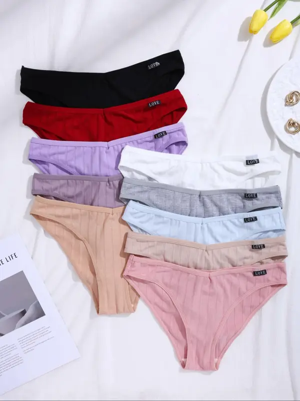 Women's Solid Color Panty, Soft Comfy Breathable Knicker for Daily Wear, Underwear for All Seasons 2