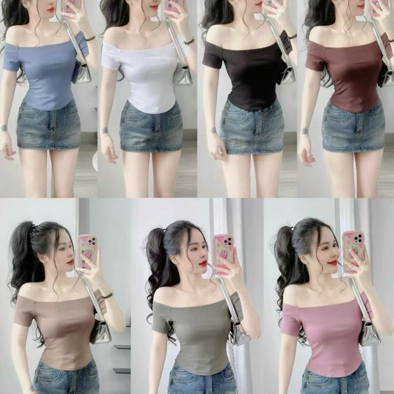 Áo trễ vai TN hách dáng trẻ trung ( có tay ngắn và tay dài )