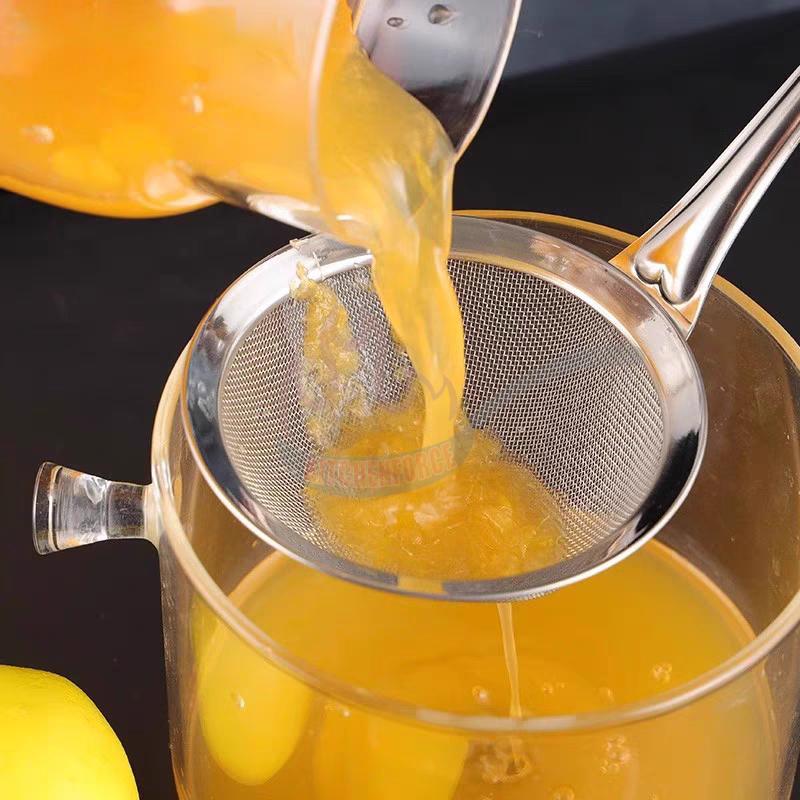 Saringan Minyak Teh Kopi Tepung Halus Stainless Serbaguna /Saringan Minyak Tepung Kopi Teh Goreng Serok Jaring Halus Full Stainless Steel Strainer Serbaguna tahan karat saringan saringan bumbu stainless saringan  gorengan saringan besi 6
