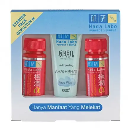 HADA LABO Starter Pack Gokujyun Shirojyun Gokujyun Alfa | paket hadalabo travel pack |  Rohto 7