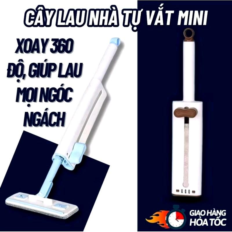 Cây Lau Đa Năng Mini Đầu Xoay 180 Độ Lau Bàn Bếp Phòng Tắm Lau Kính Câu Lau Bếp Kèm 2 Bông Lau - Lau Sàn Cây Lau Nhà Làm Sạch sàn nhà tiết kiệm không gian