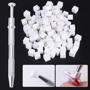 Set de 100 piezas de esponja degradada para arte de uñas, ideal para estampado y pulido de degradados, pinceles profesionales para pintura de uñas con pluma de recolección