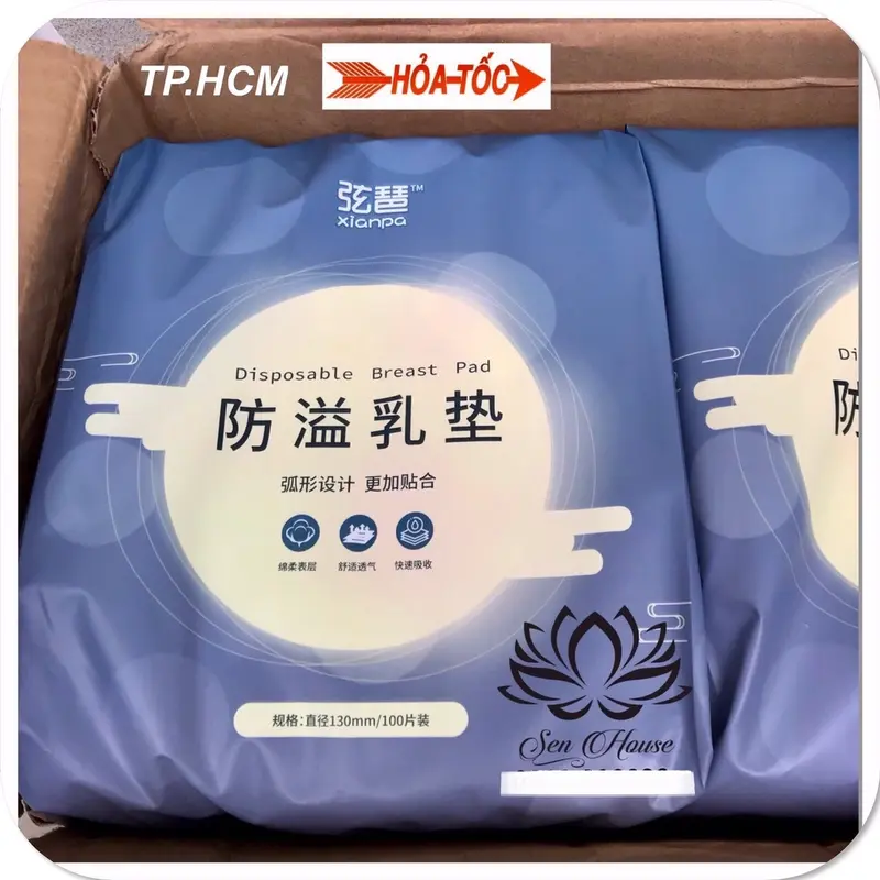 ￼HCM_HỎA TỐC.Miếng lót thấm sữa XIANPA 100 miếng/ gói.Hàng sẵn Nowship 4