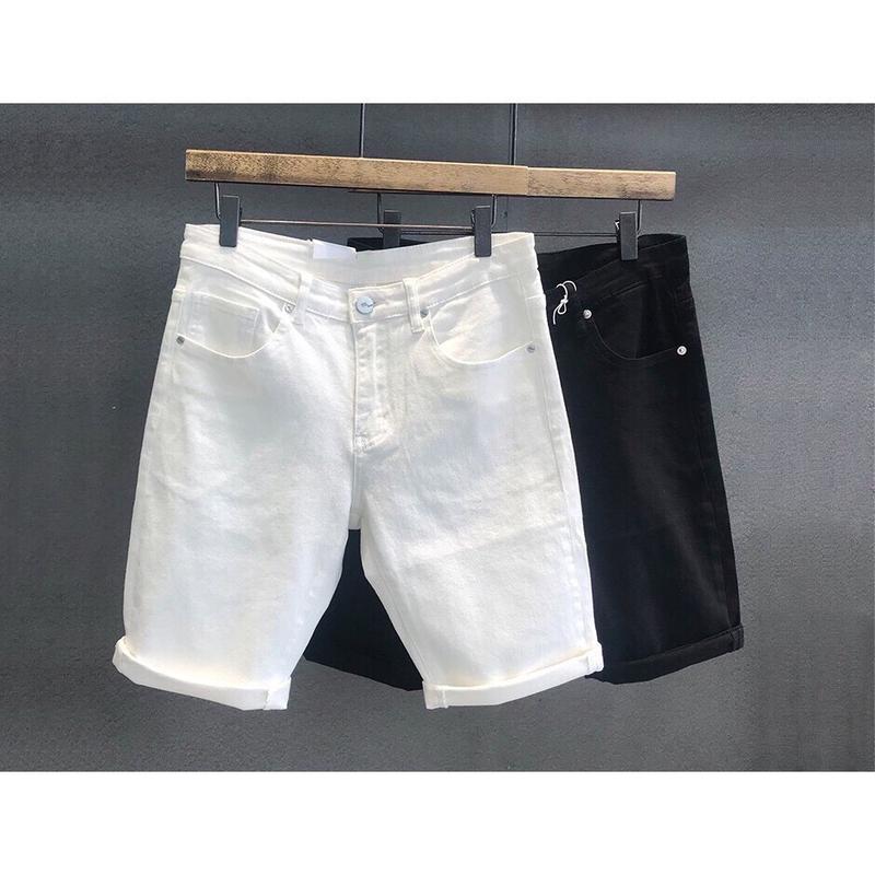 Quần short jean nam trắng rách chất bò quần đùi nam cotton không co dãn QS7A250 Menswear Có Túi Pants 1