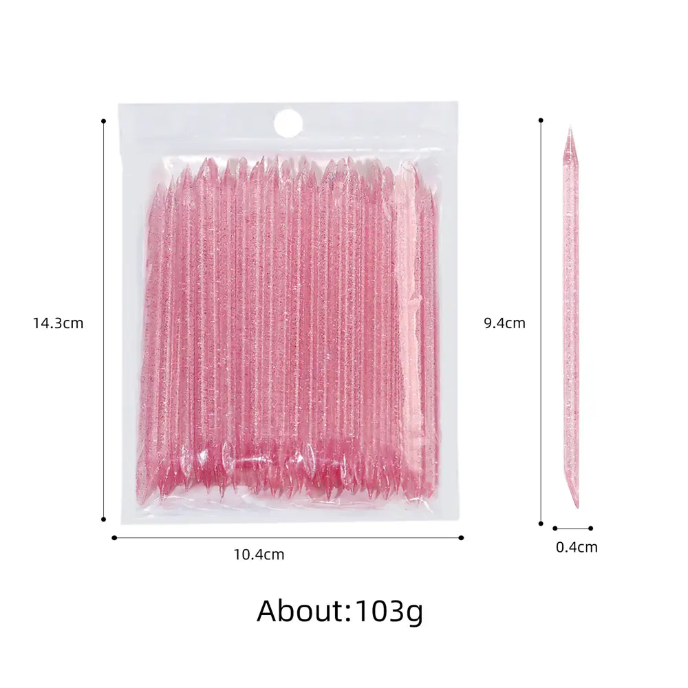 100Pcs Acrylic Double Care Nail Stick Boxwood Sticks for Manicure Professional Cuticle Plier Pedicure Remover Nail Art Deco Clean Tool