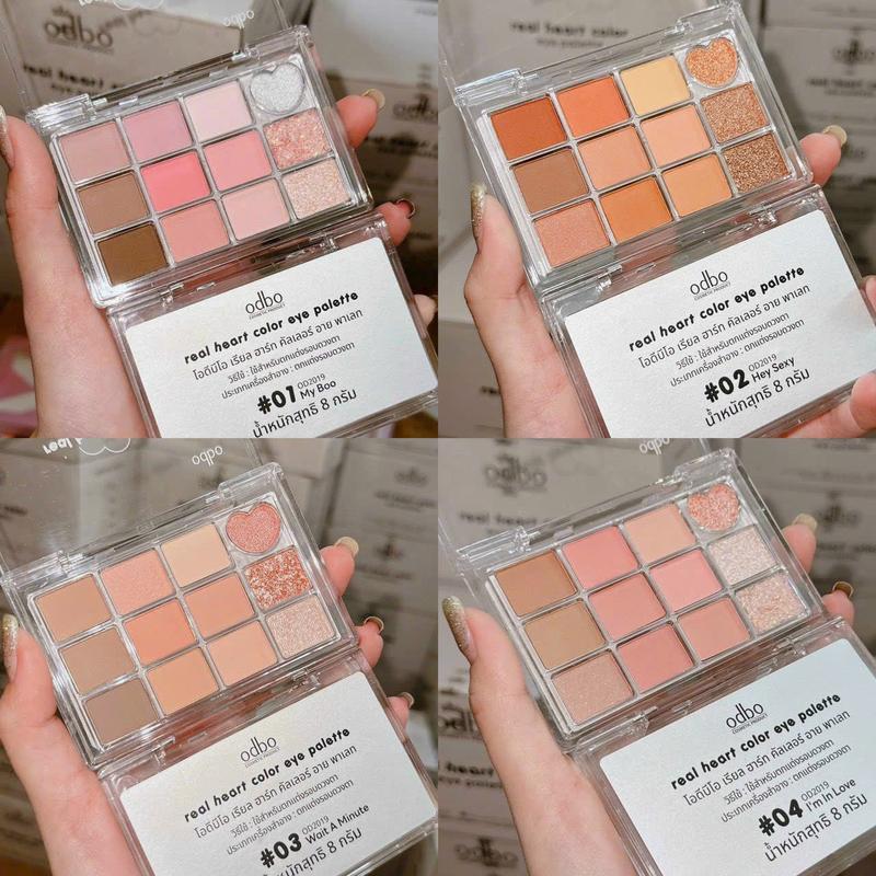 Bảng Phấn Mắt Odbo Real Heart Color Eye Palette 4 tone màu Thái Lan Nữ Eyeshadow Trang Điểm Mắt Women