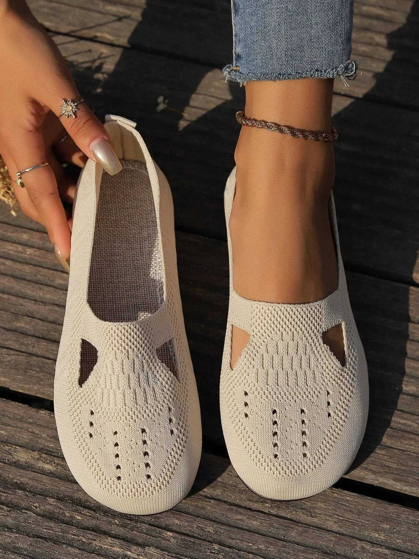 Women's Fashionable Plain Color Slip on Mesh Breathable Sneakers, Casual Comfortable Sports Shoes for Daily Wear, Female All-match Round Toe Shoes for Daily Wear