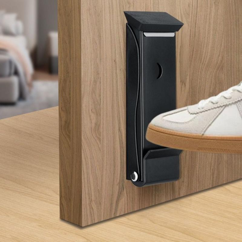 Product Introduction of New Stainless Steel Folding Door Stop Self Adhesive No Drilling Door Wedge Anti-collision Sound Dampening Door Holder Door 17
