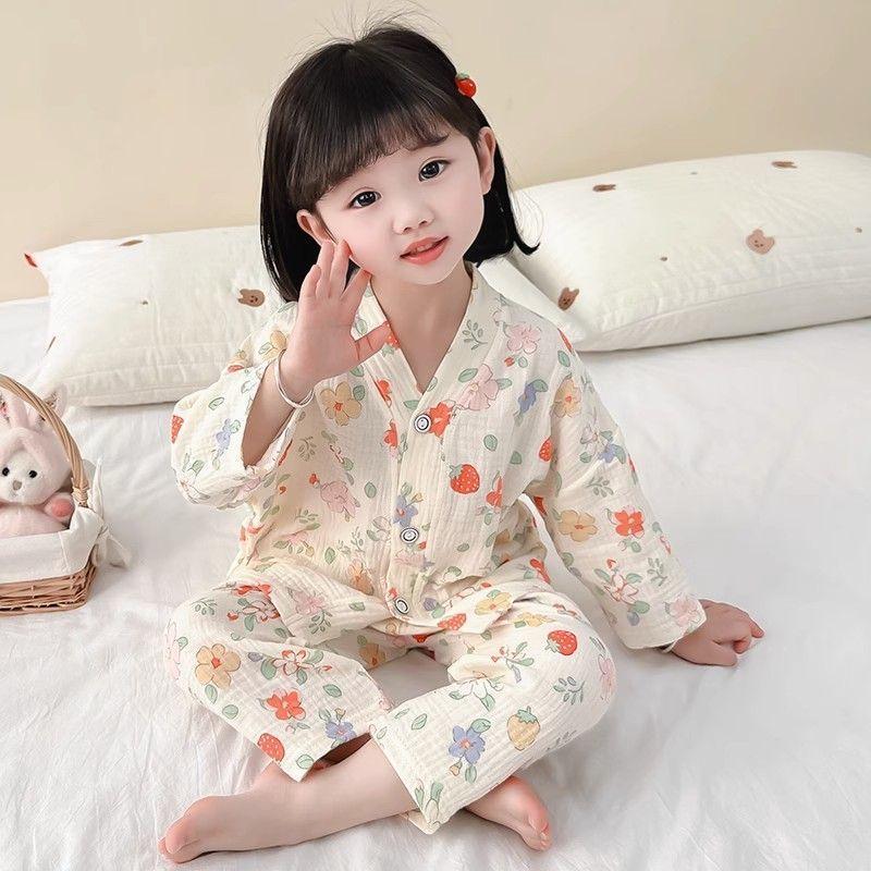 Đồ Ngủ Bé Gái, Siêu Dễ Thương, Dành Cho Trẻ Em, Thích Hợp Cho Mùa Xuân Và Mùa Thu, Hàng Mới Về, Dài Tay, Thích Hợp Cho Bé Gái, Bộ Đồ Mặc Nhà Điều Hòa Không Khí, Bộ Đồ Cardigan 1