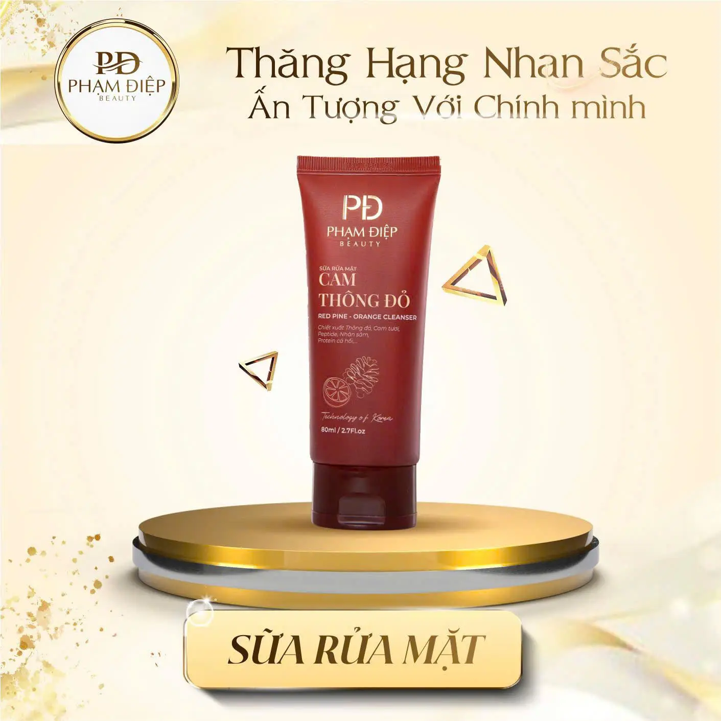 Sữa Rửa Mặt Cam Thông Đỏ PHẠM ĐIỆP BEAUTY 80ML Hỗ Trợ Làm Sạch Da Nhẹ Nhàng, Skincare Nữ Women