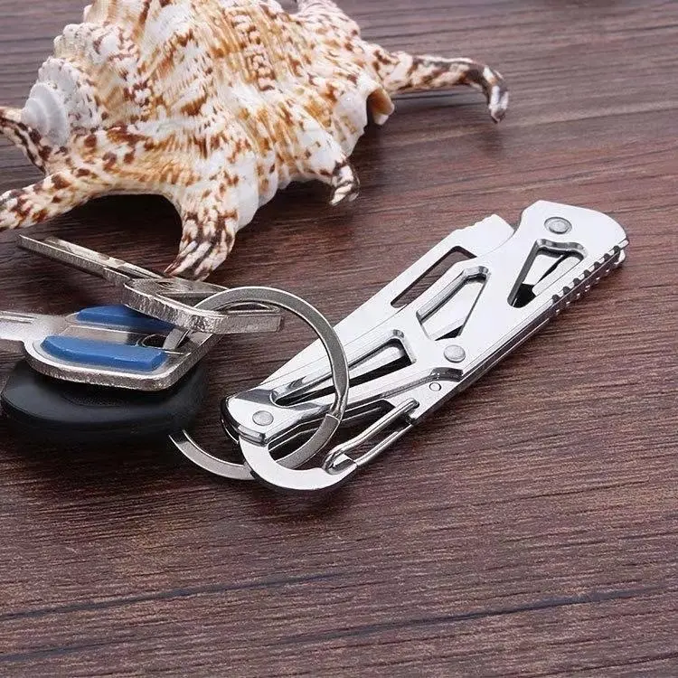 Móc Khóa Mini Đa Năng Từ Thép Không Rỉ 2Cr13Mov Mẫu Mới 2024 - Hoa Voi Móc Khoá Móc Chìa Khoá Women