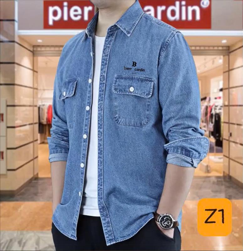 Áo Sơ Mi Jean Nam Cao Cấp Vải Dày Dặn Phong Cách Unisex, Chống Nắng, Dễ Mặc, Đi Chơi Đi Làm Thoải Mái 1127