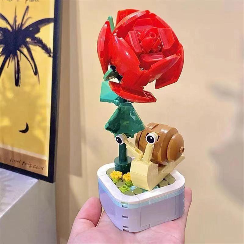 Potted Plant Building Blocks (1 Set), Creative Building Blocks Toy, Educational Toy for Kids, Birthday Gift for Boys & Girls 5