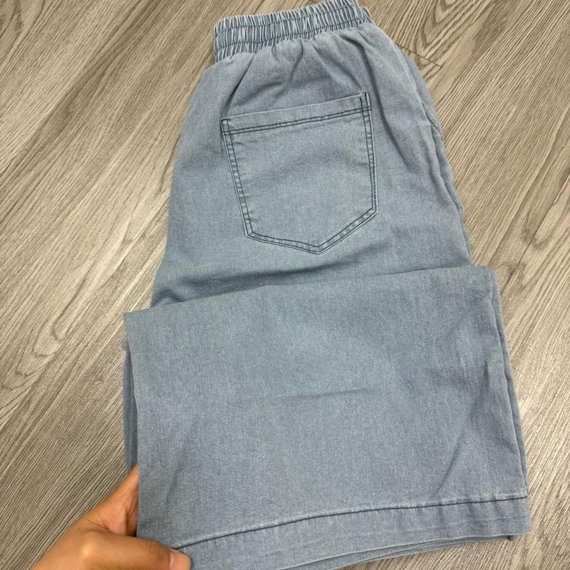[Có BIGSIZE] Quần ống XUÔNG  chất liệu bò giấy jeans mềm trẻ trung năng động phù hợp đi chơi đi làm. (Mạnh Chi fashion) Q24 Nữ Women Kem Pants Tre 7