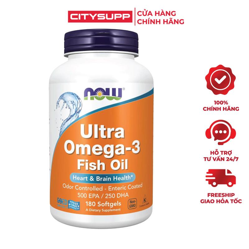 Viên Uống Bổ Sung Dầu Cá Now Ultra Omega 3 (90 & 180 Viên) | Now Foods | Nhập Khẩu Mỹ | CitySupp