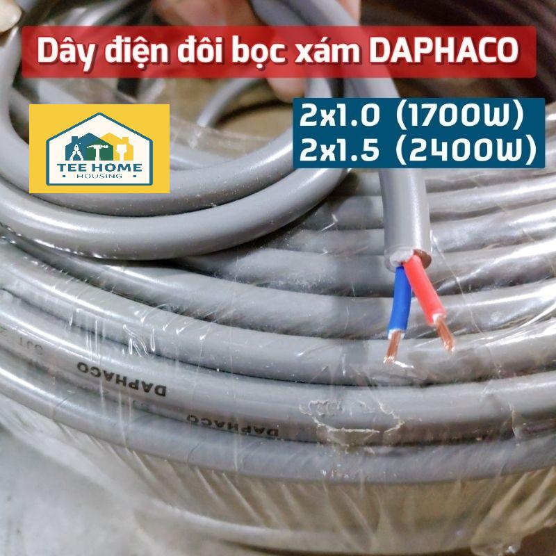  Nguyên Cuộn Dây  100m  Điện Đôi Bọc Xám 2x1.5 - 2x2.5 - 2x4.0 DAPHACO dây Điện Bọc Xám Dây FA Tiết Diện 