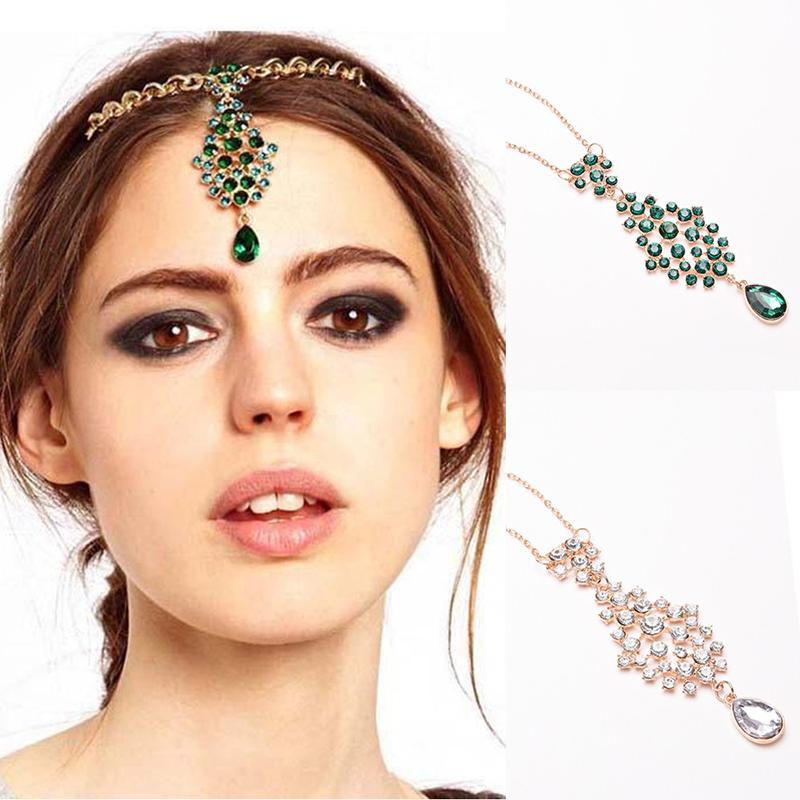 Product Introduction of Women Hair Clip Beads Flower Drop Hair Pins Forehead  Hair Clip Hairpins 13