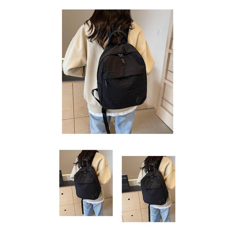 Product Introduction of Fashion Solid Color Lightweight Backpack Nylon Soft Shoulder Bag Large Capacity Travel Backpack 13