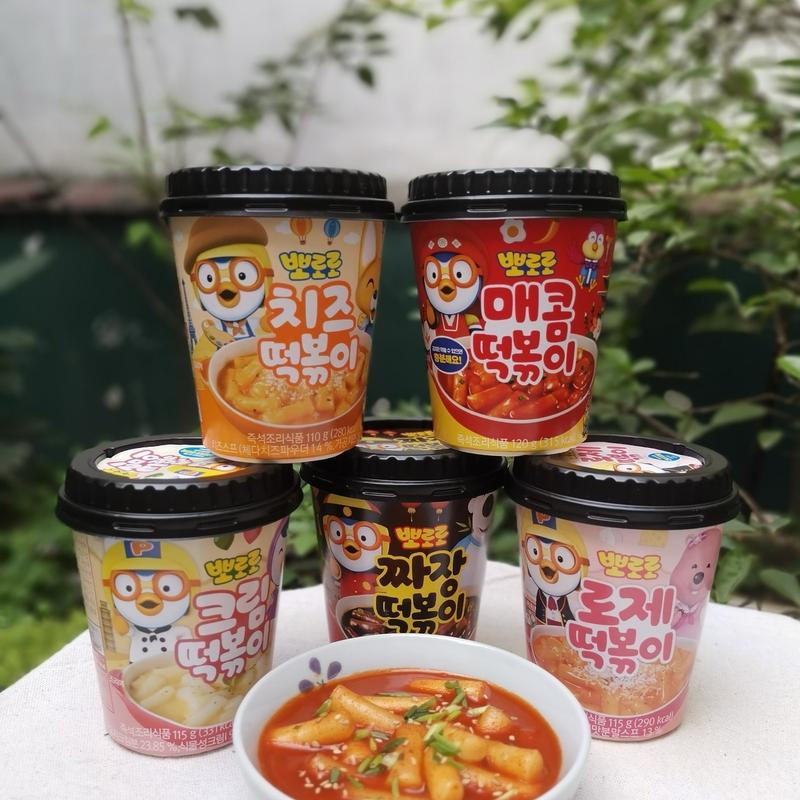 Bánh gạo Teokboki Pororo vị pho mai thơm ngon kèm sticker dễ thương Ăn Vặt Food Thức Ăn 5