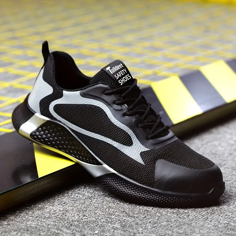 Men Work Sneakers Air Cushion Safety Shoes Anti Smashing Anti Stabbing Work Shoes Breathable Mesh Steel Toe Shoes Boy Footwear 4