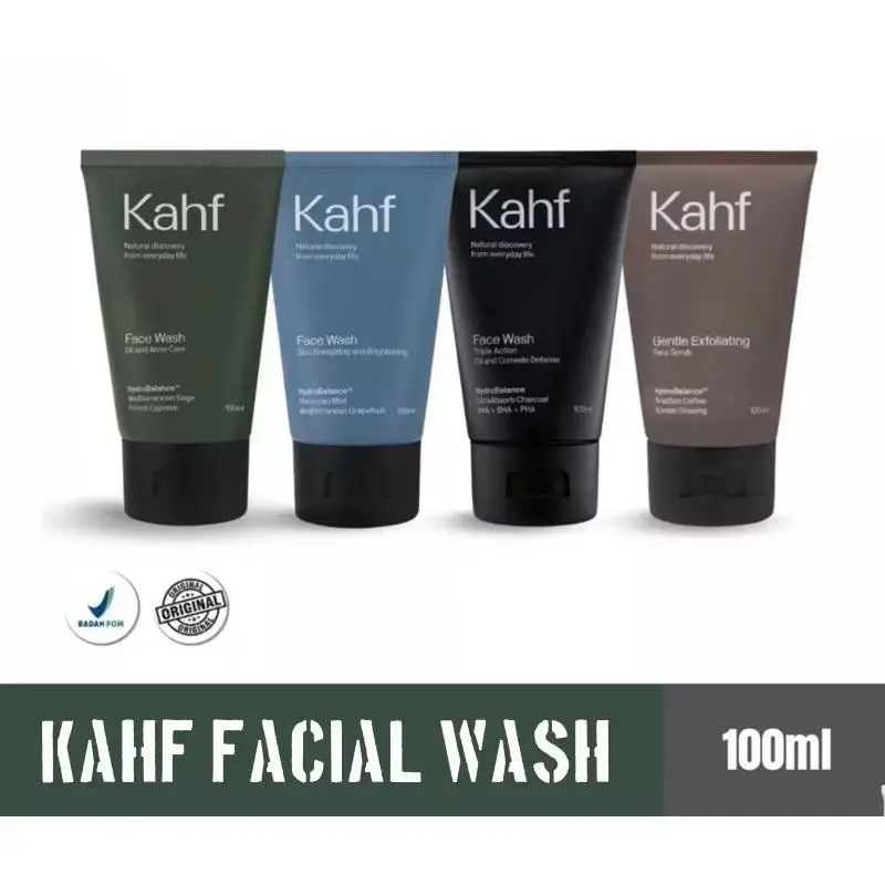 ￼KAHF Face Wash 100ml Sabun Wajah Pria  Mencerahkan Facial Cleanser 0