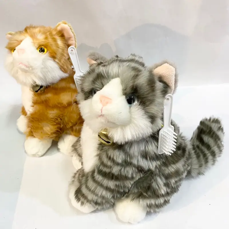 Boneka Cleo Cat 10' boneka Kucing kalung lonceng kepala nengok lucu bagus mirip asli (05020455) by seulgi Dolls Toys Mainan 0