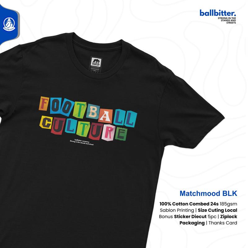 Ballbitter kaos Casual Supporter Match Mood Hitam Atasan Combed 24s 1