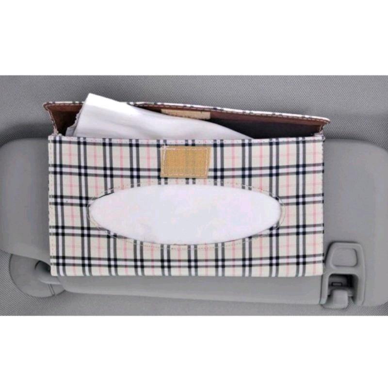 TEMPAT TISU SUNVISOR MOBIL MODEL GARIS MOTIF KOTAK 8