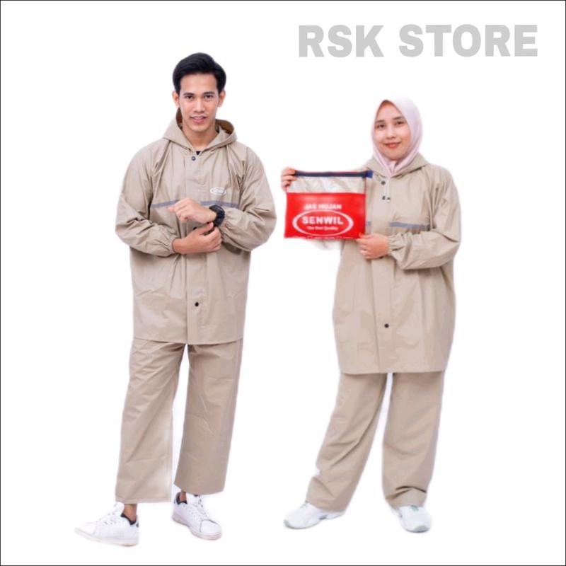 Senwil Jas Hujan Setelan Pria Wanita RAINCOAT Motor Original Bahan PVC 0,25 Tebal Anti Rembes 3