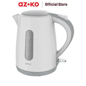AZKO Kris 1 ltr Teko Listrik Plastik 800 watt - Putih Kettle Plastic Wadah Air Minum Alat Pemanas Air Minum