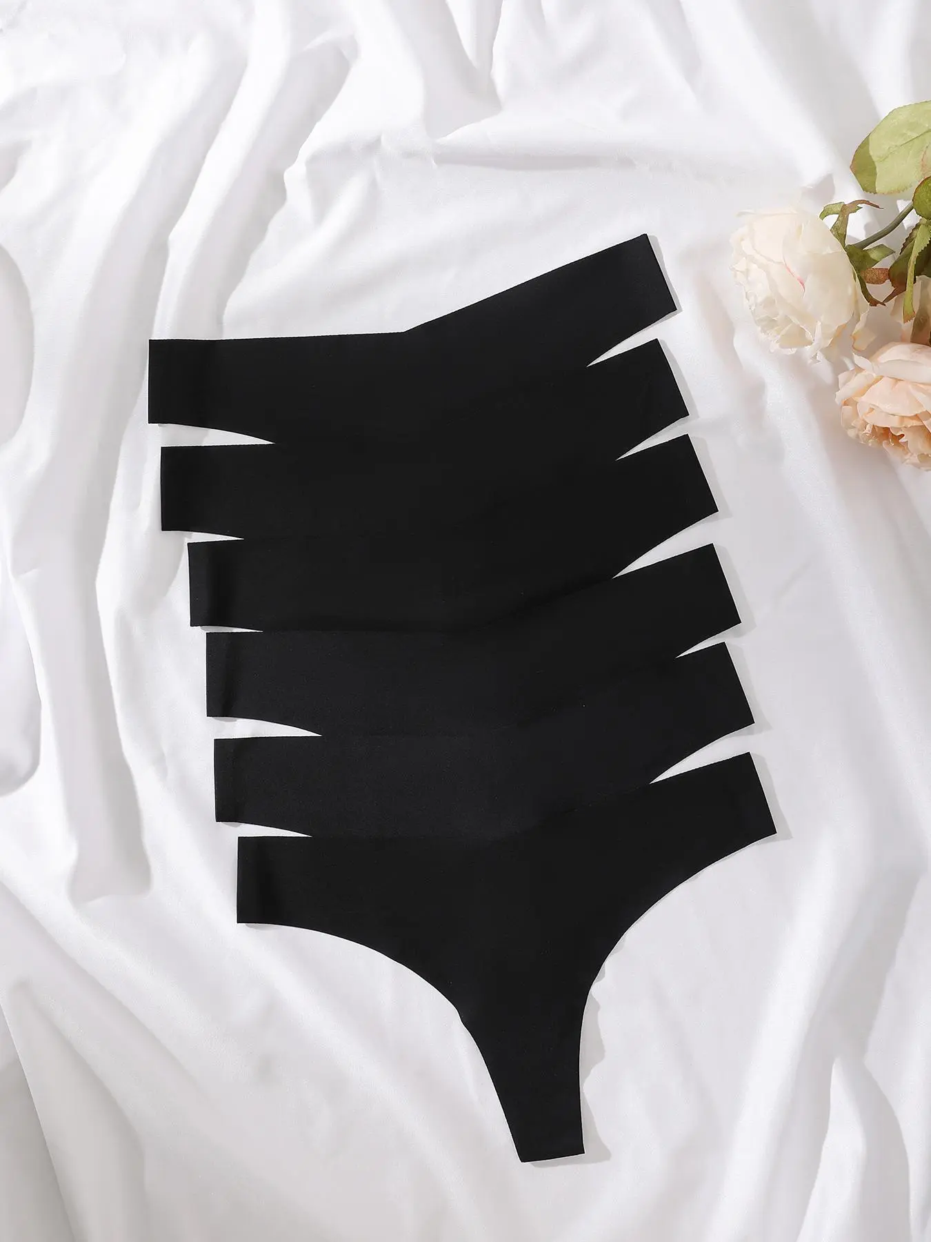Women's Solid Color Seamless V-shaped Waist Thong, Intimate Products, Soft Comfy Breathable Panty for Daily Wear, Underwear for All Seasons, Women's Clothes, Underwear for Women