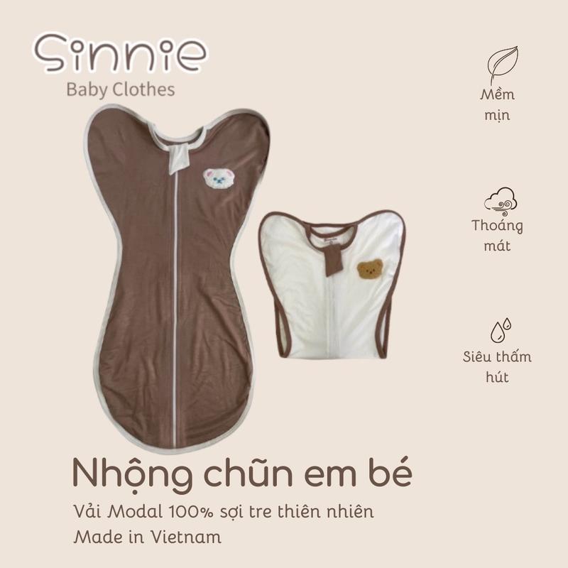 (Mua 2 tặng 1 nón củ tỏi) Nhộng chũn chống giật mình cho bé Sinnie Baby, vải cotton lụa 4 chiều mềm mịn mát lạnh, nuôi con theo aesy Em bé Bé gái Thoáng khí Mềm Bé trai Trẻ sơ sinh Cotton Trẻ mới tập đi