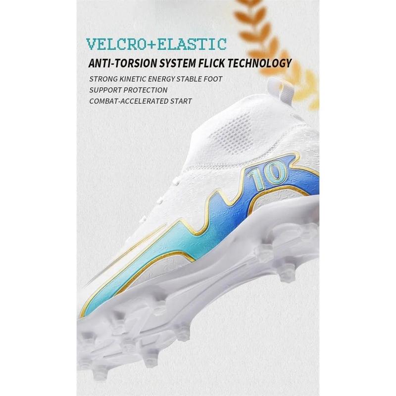 Product Introduction of Ready Stock AG Spike Football Boots 4 Colors High-Top Football Boots Spike Football Boots Anti-Slip Comfortable Grass Training Shoes Futsal Football Boots Adult Outdoor Grass Casual Shoes Anti-Slip Wear-Resist 44
