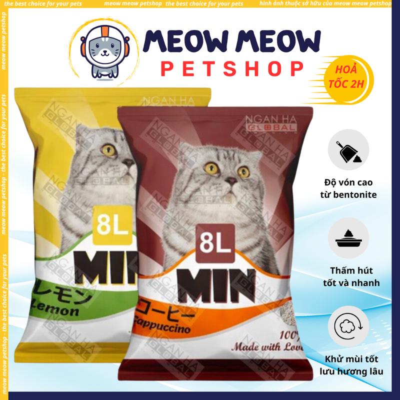 [COMBO 1 TẢI 7 TÚI] Cát vệ sinh cho mèo MIN 8L. Combo nguyên tải 7 túi 8L cát mèo MIN 8L.