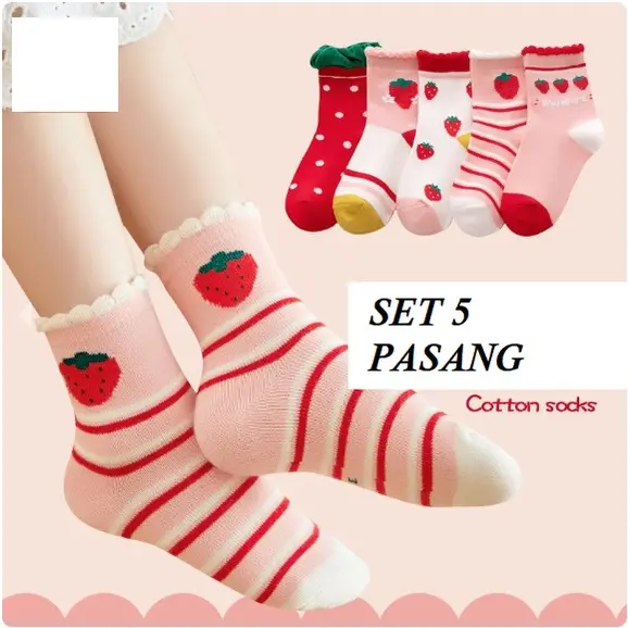 KAOS KAKI ANAK PEREMPUAN MOTIF KARAKTER KAUS SET 5 PASANG LEMBUT & HALUS Fashion 1