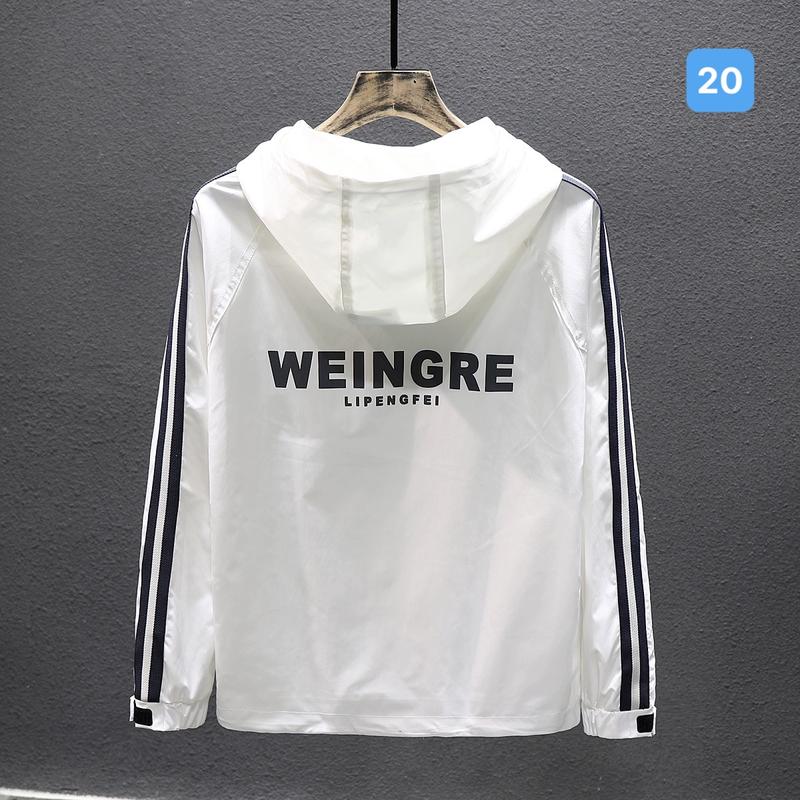 Áo khoác dù nam mã 20 , áo gió nam màu trắng kẻ sọc chất liệu vải dù 2 lớp phong cách thời trang Menswear Jacket