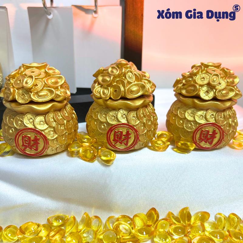 Set 3 hũ muối gạo thần tài, hũ thần tài hình đồng xu vàng may mắn tài lộc - Trang Trí Bàn Làm Việc Decor Phòng Trang Trí Nhà Decor Phòng Decor Trang Trí Nhà Trang Trí Nhà