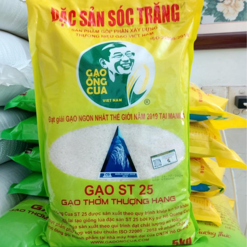Gạo ST25 Gạo Ông Cua Gạo Thơm Thượng Hạng - Gạo Ngon Thế Giới 5kg