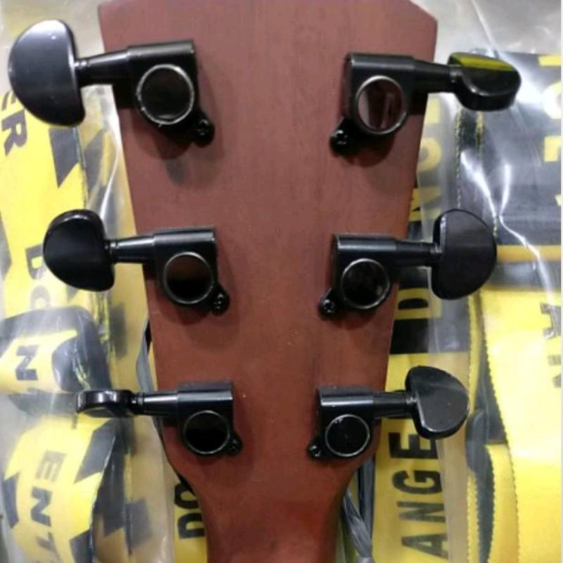dryer gitar hitam tunning machine Head guitar 1set kanan dan kiri 2