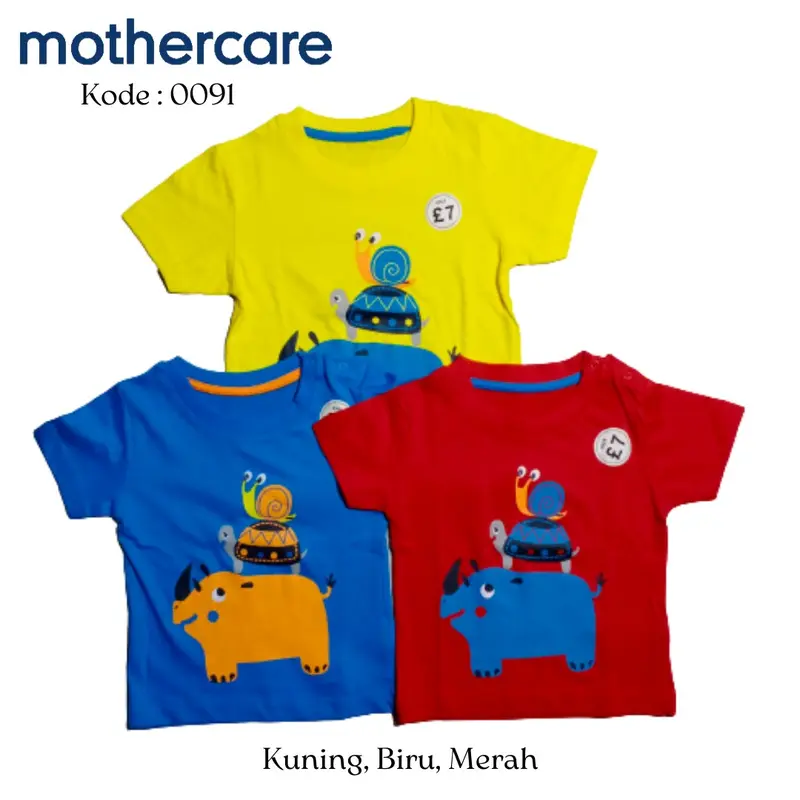 Promo Kaos Anak Laki - Laki Atasan Pendek Pakaian Anak Usia 3 Bulan - 18 Bulan 0
