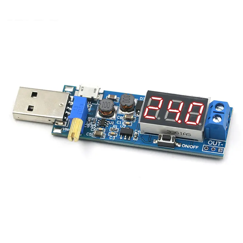 Modul Usb Dc Modul Bekalan Kuasa Langkah Ke Atas / Ke Bawah USB, DC-DC 5V hingga 3 ...