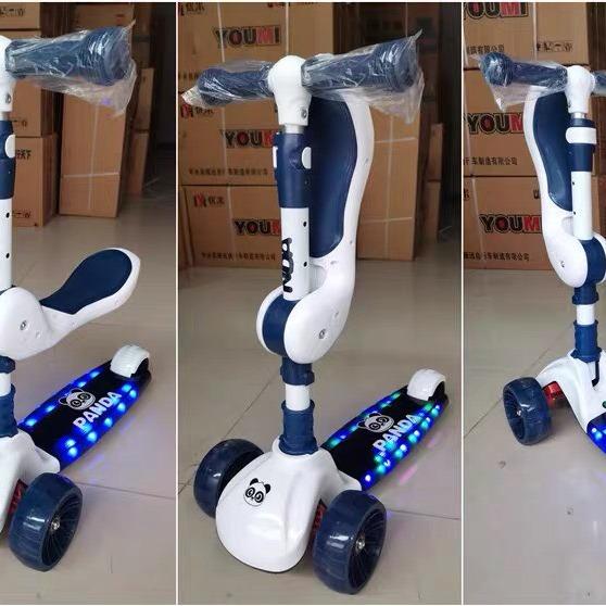 Xe trượt scooter Panda 3 in 1 3 bánh phát sáng có đèn có nhạc cho bé (hàng xịn)