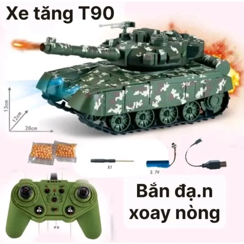 Xe Tăng T90 Phun Hạt Bánh Xích Có Âm Thanh Pin Sạc - Đồ Chơi Trẻ Em - Đồ Chơi, Toy 1