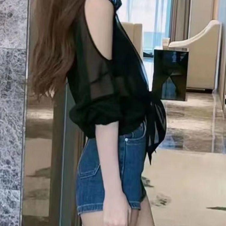 Product Introduction of Áo Voan Trễ Vai Thiết Kế Đẹp Cho Nữ, Thích Hợp Cho Mùa Hè, Mỏng Và Thoáng Khí, Áo Khoác Cardigan, Độc Đáo Và Thanh Lịch, Hàng Mới Về Năm 2024 Top Women Sơ Mi 5