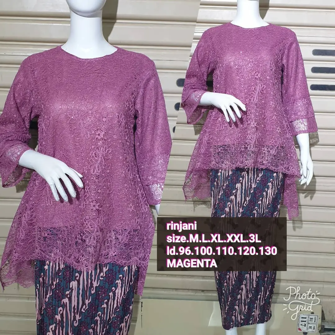 PROMO ATASAN KEBAYA RINJANI BAHAN Tebal KWALITAS Baju PREMIUM COCOK BUAT PESTA Kondangan / WISUDA / BUSANA MUSLIM KEKINIAN