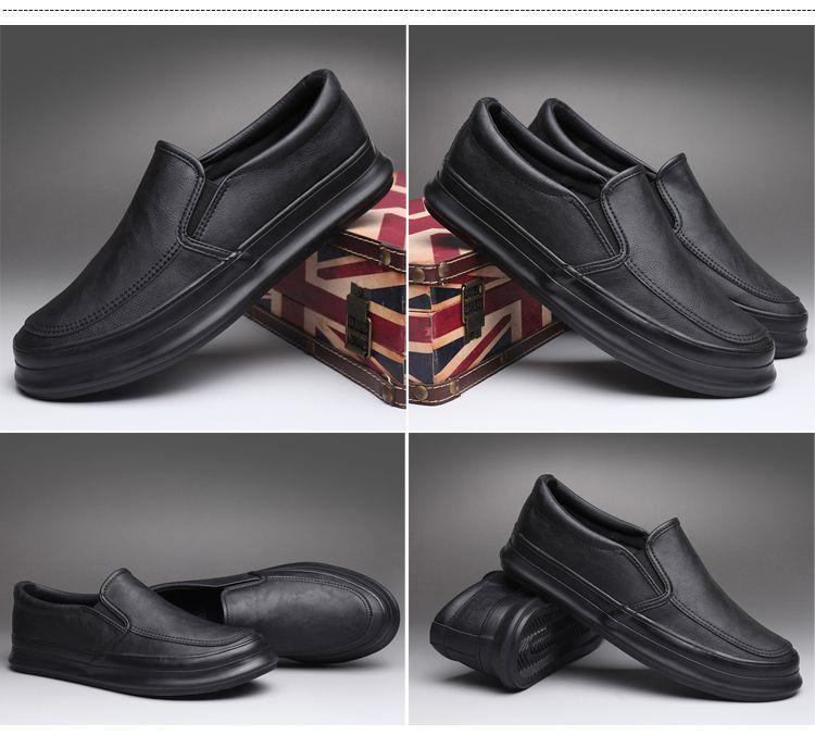 Product Introduction of 2023 Men's Shoes Autumn New Thick-Soled Slip-On Lazy Shoes Men's Breathable Height-Increasing Leather Shoes Soft-Soled Trendy Versatile Sneakers 26
