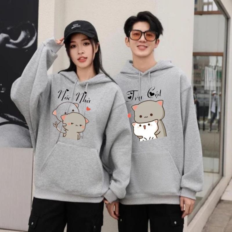 Đồ đôi hoodie & sweater, áo cặp SLU vải nỉ bông dày mịn, hình in sắc nét - HD20 2
