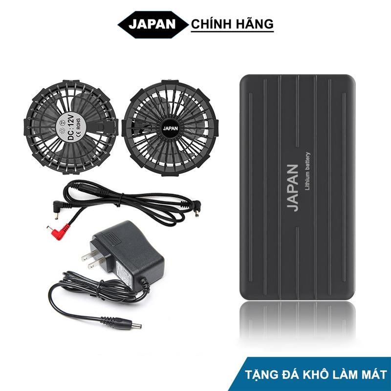 GIẢM GIÁ Bộ Phụ Kiện Áo Điều Hòa JAPAN Nhật Bản PIN 86.000mAh Thời Gian Sử Dụng 11-15 Tiếng Quạt Không Chổi Than 18V Chạy Êm Khỏe Chống Nước Tốt Tặng Gel Làm Mát Bảo Hành 12 Tháng