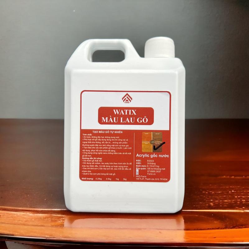 Sơn màu gỗ sơn gỗ gốc nước - Watix Màu Lau - Lên vân gỗ,sơn gỗ màu cánh gián cherry honey óc chó.